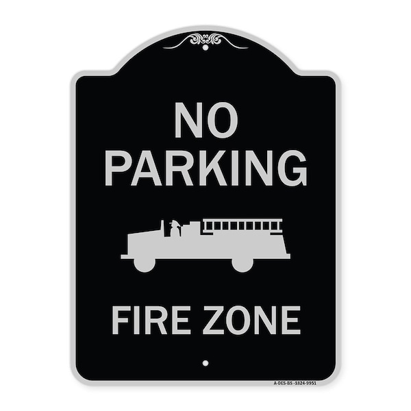 Signmission Designer Series-No Parking Fire Zone With Fire Truck Graphic, 24" x 18", BS-1824-9951 A-DES-BS-1824-9951 - main